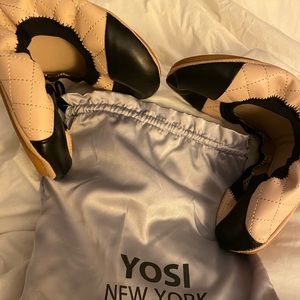 Yosi Samara Foldable Ballet Flat in blush/black- Brand new never w…